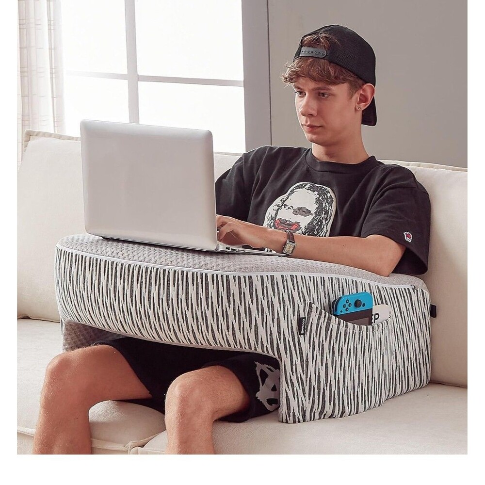 cooloo8 Reading Pillow for Lap Desk Ash Grey Memory Foam Bed Sitting Cushion NEW